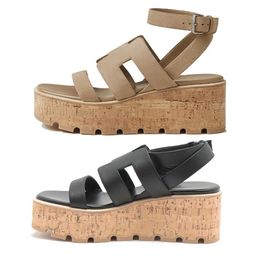 Lug Sole Sandals Famous Designer Women Stylish Apricot Platform Heels Adjustable Slide Sandale Luxe Sandalias Casual Floor Cheap Casual