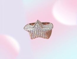Fashion Wedding Lab Size 612 ICED OUT Hip Hop 3D STAR RING Pinky Men039s8832940