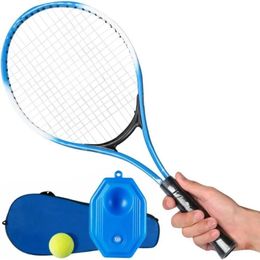 Shock Absorbing Tennis Racket Set for Kids Lightweight Portable Trainer Rebound 23inch with Carry Bag Sports Game Toys 240419
