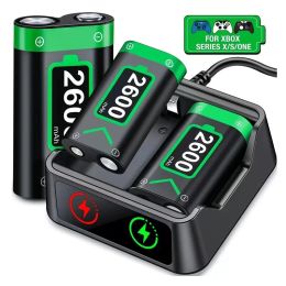 Speakers 2 x2600mAh Rechargeable Xbox Battery For Xbox Series X/S/Xbox One S/X Controller Battery for Xbox One + USB Battery Charger