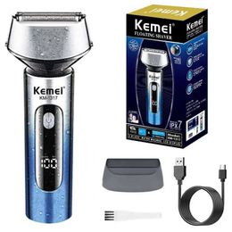 Electric Shavers Kemei 1317 Rechargeable Electric Shaver Hair Beard For Men Facial Stubble Electric Razor Fades Bald Head Shaving Machine Tool Y240503