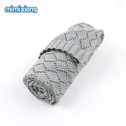 Blankets Baby Fashion Candy Color Knitted Born Swaddle Wrap Blanket For Stroller Sofa Bed Covers 100 80cm Toddler Kids Quilts