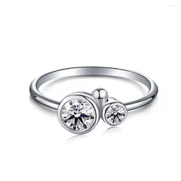 Cluster Rings S925 Silver Ring Small And Delicate For Women Fresh Zircon Inlay Stylish Versatile Jewellery