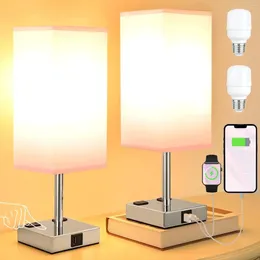 Table Lamps Led Lamp For Bedroom Touch Control Bedside Lights With USB-C A Port Usb Rechargeable Book Reading Home-appliance