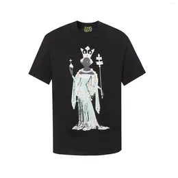 Men's T Shirts High Men Oil Cartoon SETTEARS T-Shirt Hip Hop Skateboard Street Cotton T-Shirts Tee Top US Size