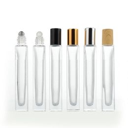 10ml thick glass roll on perfume bottle thick bottom slim shape clear roller bottles for essential oils