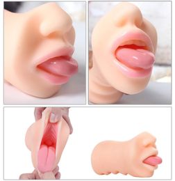 Erotic Soft Deep Throat Male Masturbator Vagina Oral Sex Blowjob Masturbation Cup Pocket Pussy Toys for Adults Sex Toys for Men Y13195068