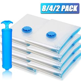8/4/2 PACK Vacuum Bag Package Vacuum Storage Bags Space Saver for BeddingPillowsTowelClothes Travel Storage Bedroom Organiser 240423