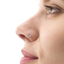 Real Piercing Nose Ring Handmade Jewelry Gold Filled/952 Silver Nose Rings Charm Hoop Fake Piercing Punk Jewelry 240418