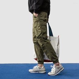 Men's Pants 2024ss High Street Fashion Vintage Pockets Trousers Casual Sweatpants Streetwear Cargo Techwear Men Clothing Clothes