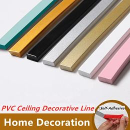 Stickers 3D PVC Wall Moulding Soft Line SelfAdhesive Trim Line Frame Skirting Border Decor Strip Background Decorative Line 3D Sticker