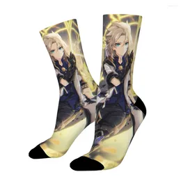 Men's Socks Albedo Genshin Impact Game Paimon Straight Male Mens Women Summer Stockings Polyester Harajuku