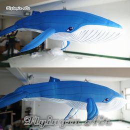 wholesale Giant Hanging Inflatable Blue Whale 4m/8m Blow Up Marine Animal Model For Aquarium Decoration And Amusement Park Event