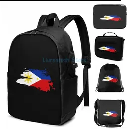 Backpack Funny Graphic Print Retro Philippines Shirt Gift Men Women Kids USB Charge School Bags Bag Travel Laptop