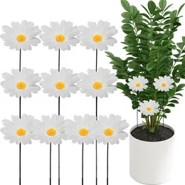 Decorative Flowers Sunflower Garden Decor Artificial Silk White Beauty Portable Outdoor Decoration For Lawn Landscape Home Tools And