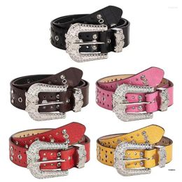 Belts Fashion Girls Women Waist Belt With Diamond Butterfly Buckle PU Leather