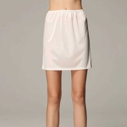 Skirts Intimate Invisible Smooth Modal Mini Skirt Womens Underwear Half Smooth Satin Half Smooth Loose Petticoat Underwear Q240507