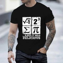 Men's T-Shirts Men T-shirts Summer I Ate Some Pi Design Tshirt Funny I Ate Some Pie Math Nerd Humour Classic Retro Short Slve Top T Clothing T240506