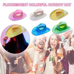 Berets Carnival Party Cowboy Hat Pink Fluorescent Colourful Composite Laser Western Style Symphony