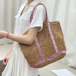 Shoulder Bags Summer Straw For Women Woven Seaside Beach Vacation Shopping Casual Female Handbags Totes