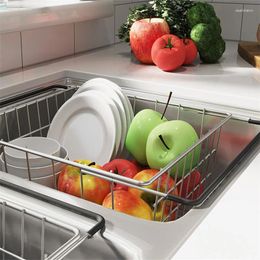 Kitchen Storage Two Optional Stainless Steel Drainage Racks Vegetable Sink Retractable Water Filter Rack Dish