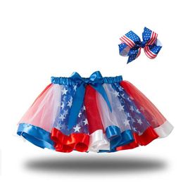 tutu Dress Fashion Kids Mesh Miniskirts Girls Princess Rainbow Colorful Dance Ballet Tutu Skirt Summer Party Dress Elastic Cloth 2-8Y d240507