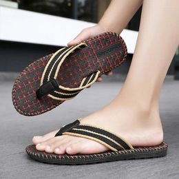 Slippers 2024 Summer Korean Beach Comfortable For Men's Feet Clamping Net Red Character Trendy And Fashionable