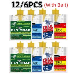 Traps 12/6pcs Hanging Fly Trap Disposable Fly Catcher Bag Mosquito Trap Catcher Fly Wasp Insect Bug Killer Flies Trap For Outdoor