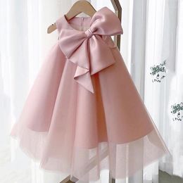 Girl Dresses Big Bow Baby Girls Party Luxury Infant 1st Birthday Baptism Ball Gown Tulle Princess Dress Toddler Summer Clothes