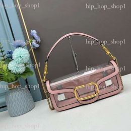 Valentine Bag V Luxury Women's Shoulder Bag Designer Chain Bag Fashion Clear Tote Bag Clamshell Leather Patchwork Purse Two Sizes Valentine Bag 379