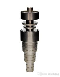 Top quality 6 in 1 Adjustable domeless GR2 dab nail Titanium nails Male Female for s glass bong in stock1441487