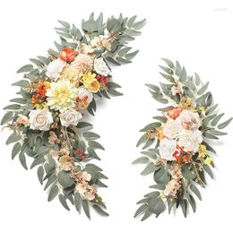Decorative Flowers Rose Artificial Garland For Home Room Decor Fake Flower Garden Wedding Marriage Decoration DIY Arch Ornament Accessories