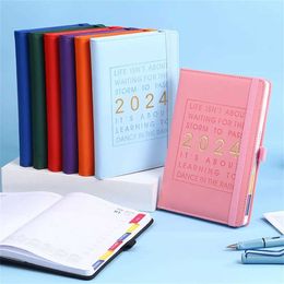 Calendar 2024 Planner Notebook English Page Agenda Daily Journal Monthly Weekly Daily Planner Year Calendar Organizer 365 Days Notepad