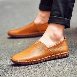 Casual Shoes Large Size 48 49 50 Genuine Leather Flat Men White Soft Sneakers Male Comfy Walking Driving Loafers Moccasins