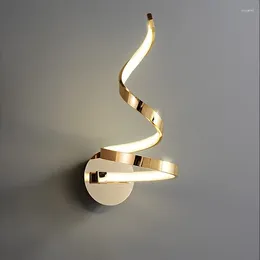 Wall Lamps Modern Spiral LED Minimalist Strip Decorative Iron Sconce For Living Rooms Bedroom Bedside Background Lighting Luster