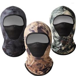 Cycling Caps Men Quick-drying Headgear Tactical Camouflage Balaclava Mesh Face Mask Desert Python Pattern Leisure Baotou TSLM1