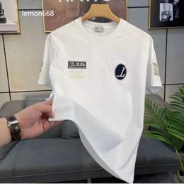 Men's T-Shirts Designer Fashionable Young Men's Mercerized Cotton Short Sleeve 2024 Summer Personalized Slim Fit Versatile Comfortable Korean T-shirt UP6W 45665