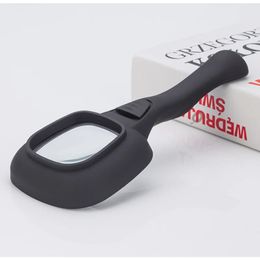 6X LED Illuminated Reading Glasses Handheld 6 Bright LED Lights Magnifier for Reading Magazines Newspaper Pocket Loupe with Lamp