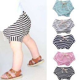 Shorts Kids Tales Baby Girls Summer For Pants Newborns Cotton Striped PP Children Clothes Jeans 18M-4T H240507