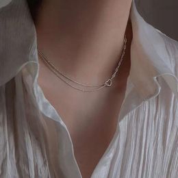 Ketten Frauen Sterling Sier Love Asymmetrische Kette Halskette Fein Schmuck Schlüssel für Hochzeitsfeier Geschenke Accessoires