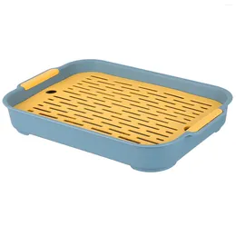 Kitchen Storage Tray Dish Drain Board Water For Drying Pad Capacity Coffee Tea Drip Holder Sink Rack Utility