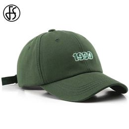 Ball Caps FS Green White 1990 Embroidery Baseball Caps For Men Women Brand Designer Cap Street Sunshade Hip Hop Trucker Hat Gorras Hombre Y240507