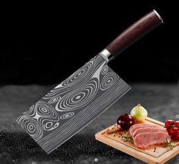 Stainless Steel Kitchen 7cr Laser Veins Blade Cleaver Knife Cutting Meat Slicing Knife Fruit Butcher Knives8292036