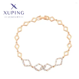 Link Bracelets Xuping Jewellery Fashion Elegant Style Heart Shape Women's Gold Colour Christmas Girl Birthday Party Gifts S00086732