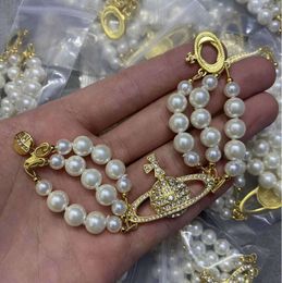 Charm Bracelets Designer Letter Chokers Luxury Women Fashion Jewelry Metal Pearl Bracelet cjeweler Westwood Motion current 5105ESS