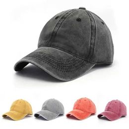 Ball Caps Solid Washed Denim Baseball Cap Vintage Unisex Cotton Sport Hat Outdoor Soft Top Breathable Versatile Sunshade Caps Women Men d240507