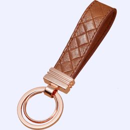 JOBON Wholesale Exquisite Metal Key Chain Ring Fashion Car Key Holder Leather Key Chain With Gift Box For Promotions Gifts