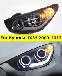 Car Lights For Hyundai IX35 2009-2012 Highlight Turn Signal Headlight DRL Daytime Light Front Lamp Tool