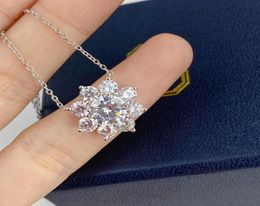 H luxury Jewellery necklace Pendants diamond sweater 925 Sterling Silver flower Plated designer thin chain women necklaces fashion o1876147