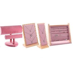 Jewellery Stand Pink Jewellery display rack necklace earring storage headband Organiser counter props Q240506